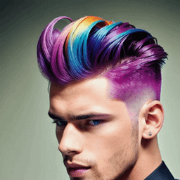 Quiff Rainbow Hairstyle AI avatar/profile picture for men